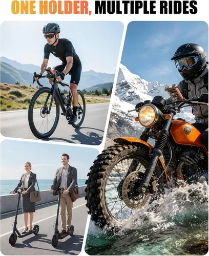 Miniatura 8 de Zewdov Soporte para teléfono de bicicleta con abrazadera fuerte, [Bloqueo de 1s], soporte de teléfono para motocicleta, [Giratorio de 360°], soporte