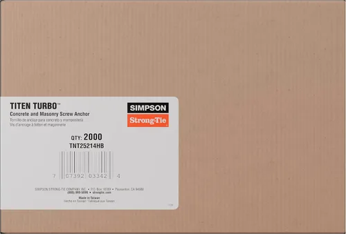 Miniatura 5 de Simpson Strong-Tie TNT25214H Titen Turbo 1/4 pulgadas x 2-1/4 pulgadas. Tornillo de cabeza hexagonal para hormigón y mampostería, azul (100 unidades)