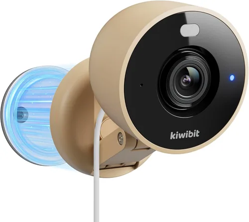 Miniatura 12 de Kiwibit Cámara de seguridad 2K interior/exterior, cámara para mascotas, monitor de bebé, montaje magnético, detección de IA, visión nocturna a Blanco
