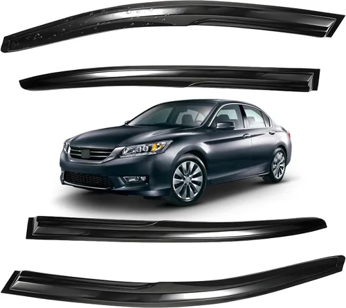Miniatura 103 de Viseras para ventanas para Mazda 3 Sedán 4 puertas 2004 2005 2006 2007 2008 2009 estilo JDM Mugen, deflector de viento, protector solar y de lluvia