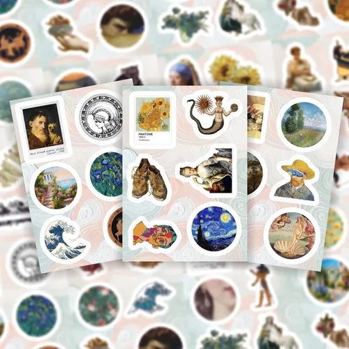 Miniatura 7 de BulbaCraft Calcomanías de historia del arte, calcomanías de pinturas famosas para botella de agua y laptop, recuerdos de fiesta de arte