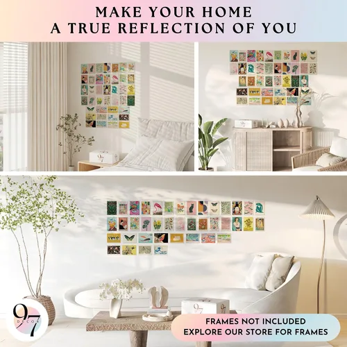 Miniatura 4 de 97 Decor Impresiones artísticas de pared eclécticas – 40 pequeños kit de collage de pared ecléctico para dormitorio de adolescentes y niñas