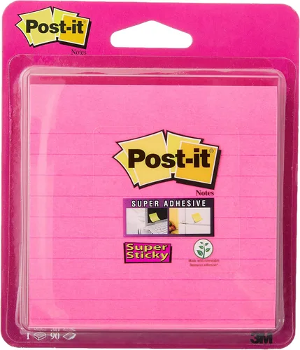 Miniatura 2 de Post-it Notas grandes superadhesivas, forradas, 1 bloc, 3.976 in x 3.976 in, 70 hojas – Notas extra adhesivas para paredes, monitores y nevera