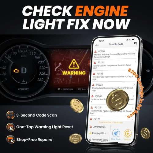 Miniatura 5 de ANCEL AD310BT Escáner OBD2 Bluetooth (Actualizado) - Lector de códigos del motor, escáner automotriz con aplicación premium para iOS y Android