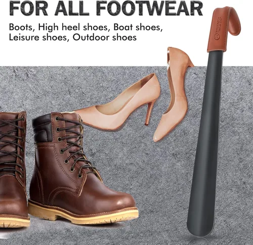 Miniatura 7 de ZOMAKE Cuerno de zapato de mango largo para personas mayores, hombres y mujeres, calzador largo de metal para botas, ayudante de cuchara de zapatos