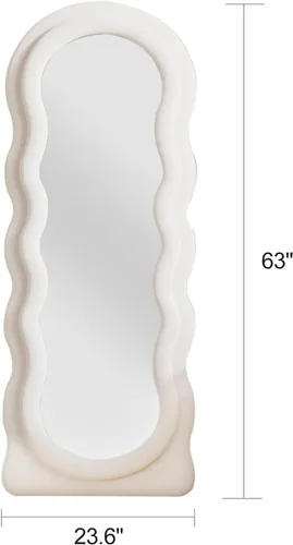 Miniatura 2 de Espejo de cuerpo completo, espejo de pie, espejo de 63 x 24 pulgadas, espejo de cuerpo completo ondulado, espejos de pie para dormitorio, sala