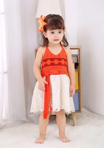 Miniatura 5 de Traje de baño para niñas pequeñas, con encaje halter, espalda descubierta, vestido de tul