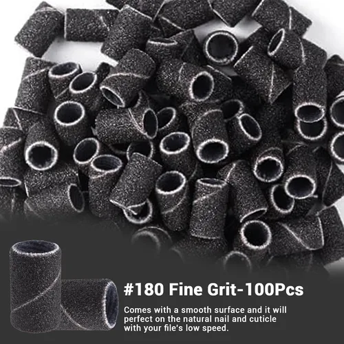 Miniatura 4 de MelodySusie - 100 bandas de lijado para brocas de uñas para lima eléctrica, de grano #80 grueso para limar uñas acrílicas, manicura y pedicura