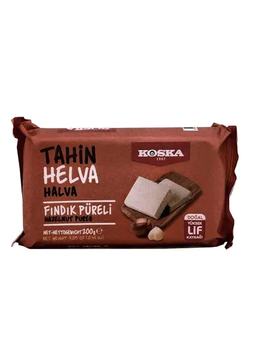 ''NUEVO" Importado Natural Tahini Halva, Puré de avellana Halva, Halva Turca, Halva Postre, Tahini Halva, Halva, Por Koska 200 Gr 7 Oz Halal Álbum