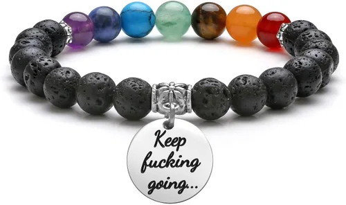 Miniatura 13 de Top Plaza Pulsera de cuentas de 7 chakras para yoga, reiki, cristales curativos, pulsera de cuentas de piedras preciosas de amistad, pulsera