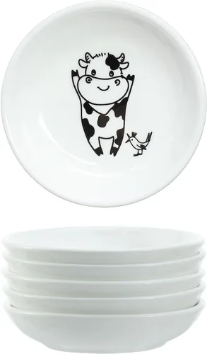 Miniatura 2 de Divertidos platos de cerámica con diseño de vaca y pájaro de caricatura, platos de condimentos, cuencos de sushi y soja, platos de aperitivo, platos
