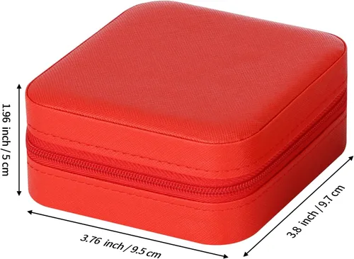 Miniatura 2 de LETURE Joyero pequeño de piel sintética, estuche portátil de viaje para anillos, colgantes, aretes, collares, organizador de pulseras, cajas