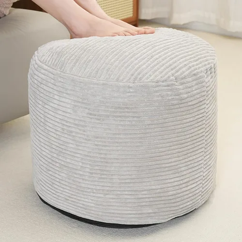 Puf otomano relleno redondo moderno relleno de espuma pufs para sala de estar, silla decorativa de 20 x 15 pulgadas, puf esponjoso, taburete otomano
