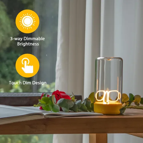 Miniatura 3 de AUGE LIGHT Mini lámpara de mesa minimalista, lámpara de mesa recargable, lámpara de mesa portátil, lámparas de escritorio para oficina en casa, luz
