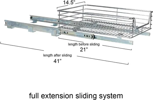 Miniatura 5 de Household Essentials Glidez - Organizador deslizante para gabinete debajo del fregadero, acero cromado con profundidad extendida, 1 nivel, cromado
