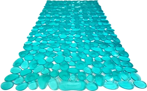 Miniatura 13 de Alfombra antideslizante para bañera y ducha "Pebbles" de 27 x 14 pulgadas, ovalada, no tóxica, segura, limpia, lavable a máquina, agarre y drenaje
