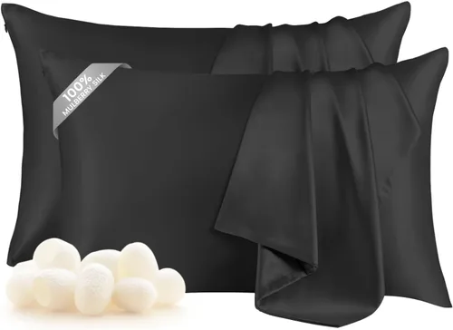 Miniatura 48 de THXSILK Funda de almohada de seda de morera 100% para cabello y piel, funda de almohada de seda hipoalergénica, suave, transpirable, con cremallera
