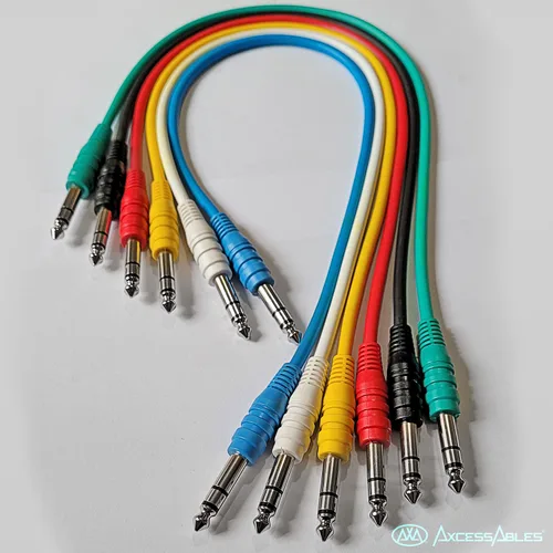 Miniatura 8 de AxcessAbles 1/4" TRS a 1/4" TRS - Cables de conexión estéreo equilibrados (6 unidades, 1 pie)