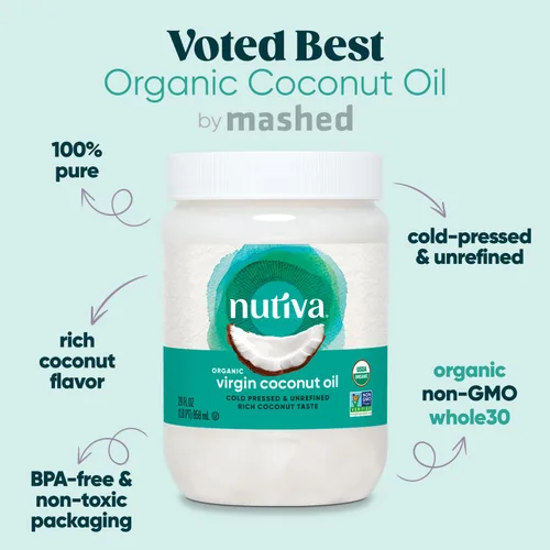 Miniatura 4 de Nutiva, Aceite de coco orgánico, 29 fl oz