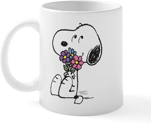 CafePress Springtime Snoopy - Taza de café de cerámica, taza de té, 11 onzas