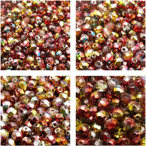 Miniatura 13 de Juego de cuentas de cristal checo pulido al fuego en color aguamarina AB para la fabricación de joyas y manualidades - diferentes tamaños 0.118 in