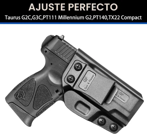 Miniatura 2 de Funda de polímero IWB Taurus G2C y G3C Adj. Cant y retención Cintura interior Compatible con Taurus G3C/ G2C/ G2S/ PT111/PT140 A-polímero