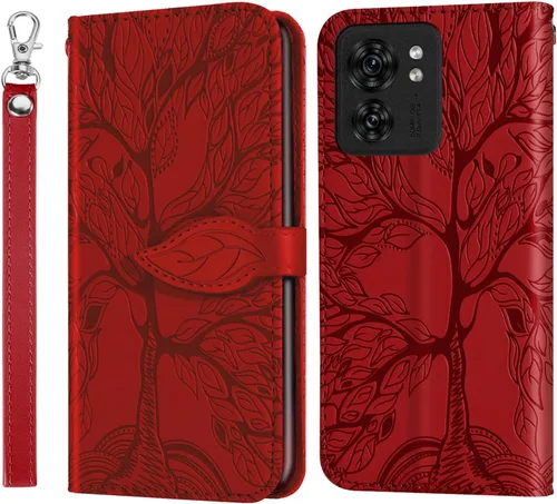 Miniatura 8 de Funda tipo cartera con tapa para Motorola Moto G Stylus 5G 2023, piel sintética, oro rosa, tarjetero y cierre magnético, función atril