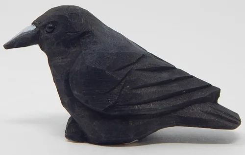 Miniatura 5 de Selsela Figura de cuervo tallada a mano, estatua de cuervo de pájaro negro rave, escultura, escultura, arte en miniatura, decoración de tallado