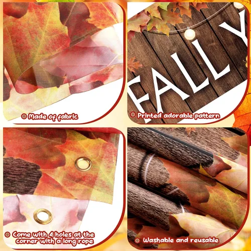 Miniatura 3 de Wettarn Cartel grande de 41 piezas con globos de cosecha, decoración de fiesta de otoño, letrero de patio, globos de aluminio naranja y amarillo