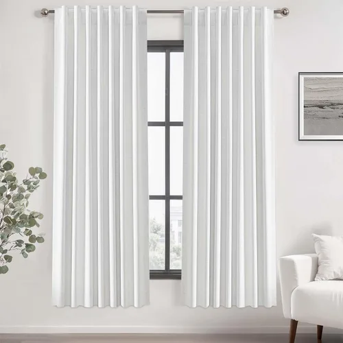 Miniatura 79 de UHITECH Cortinas opacas de 35 pulgadas de largo para sala de estar, 2 paneles, cortina opaca corta para cocina para ventanas pequeñas, cortinas