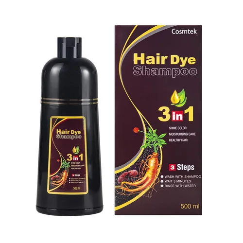 Miniatura 8 de Champú de tinte negro para cabello gris, champú semipermanente para mujeres y hombres, 3 en 1 (16.9 fl oz)