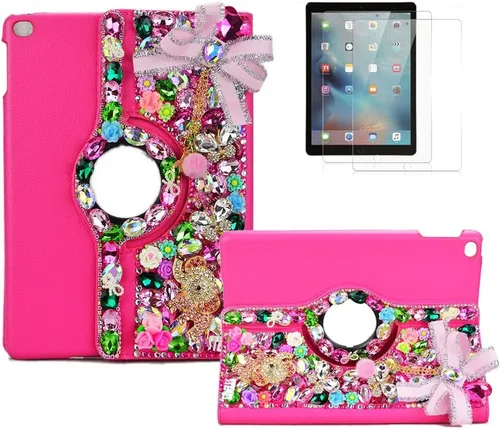 Miniatura 11 de Bling - Funda compatible con Samsung Galaxy Tab A7 10.4 (2022) - Elegante - 3D hecha a mano con mariposa de cristal giratoria de 360 grados