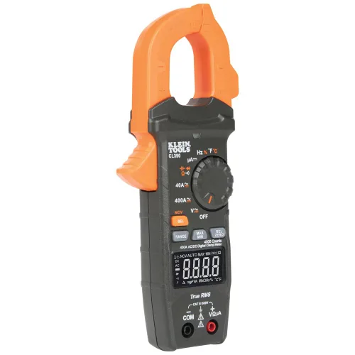 Miniatura 6 de Klein Tools 80197 Kit de medidor de abrazadera AC/DC con colgador magnético, TRMS de rango automático, 400 amperios, probador de voltaje NCVT, kit