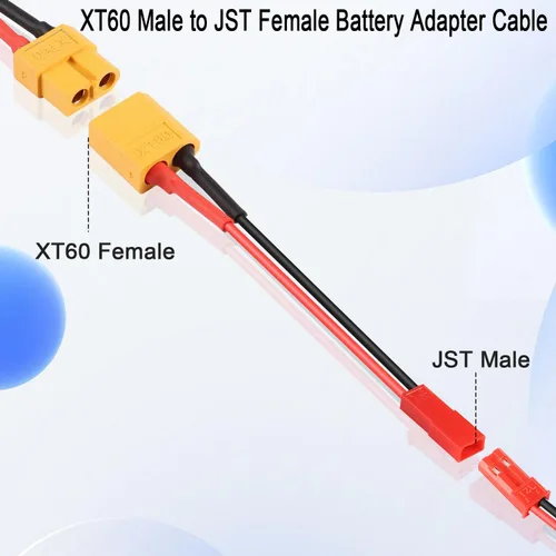 Miniatura 2 de QIANRENON XT60 hembra a JST macho RC LiPo Conector de carga de batería Convertidor 22AWG JST Plug a XT60 Socket ESC Cable adaptador