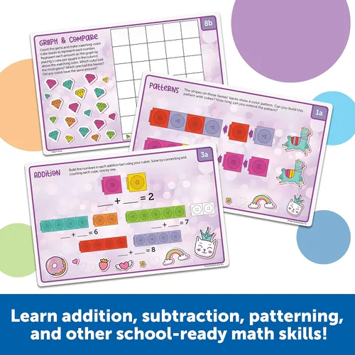 Miniatura 2 de Learning Resources MathLink Cubes - Juego de actividades matemáticas para jardín de infantes, artículos imprescindibles para el aula, actividades