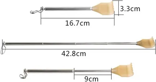 Miniatura 5 de Pequeño rascador de espalda extensible, masajeador de espalda con forma de garra, masajeadores manuales de espalda de acero inoxidable