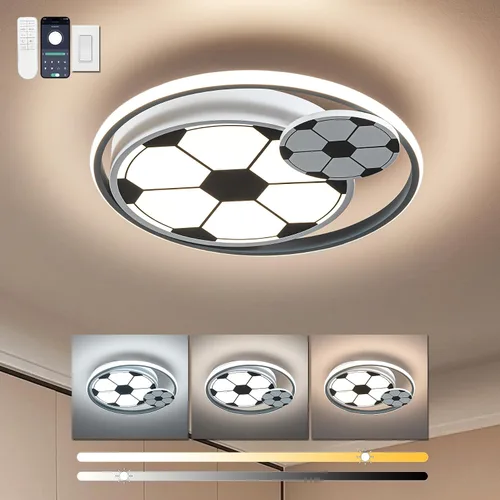 Miniatura 10 de Shine LUEST Lámpara de techo de astronauta de 20 pulgadas regulable para niños, luces de techo empotradas para dormitorio, lámpara LED de 3000