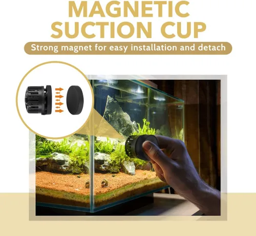 Miniatura 2 de hygger Mini Wave Maker - Cabezal magnético de CC para acuario con controlador de pantalla LED para tanque de agua salada, bomba de circulación