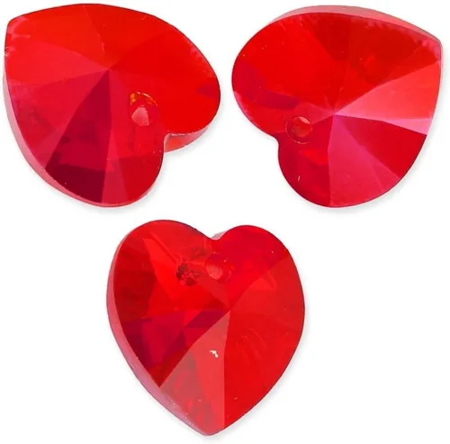 Miniatura 9 de 20 cuentas colgantes de cristal de corazón de amor de San Valentín de 0.394 pulgadas (0.394 in), cuentas sueltas de diamantes de abril transparentes