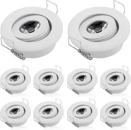 Miniatura 12 de Paquete de 10 mini 3W Mini LED Spot Light Negro Empotrable LED Luz de techo para el armario del hogar negro (black-10 por paquete)