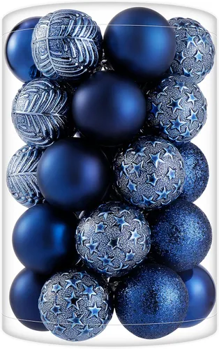 Miniatura 44 de 34 piezas Adornos de bola de Navidad azul bebé irrompibles de plástico para árbol de Navidad, decoraciones para fiesta de Navidad, oficina en casa