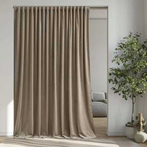 Miniatura 17 de StangH - Cortinas opacas de terciopelo con pestaña trasera, aislamiento térmico, para puerta corrediza, dormitorio, telón de fondo, estudio, teatro