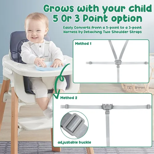 Miniatura 3 de Correas de repuesto para silla alta compatibles con sillas altas Gracos y la mayoría de sillas altas de 5 puntos (1 unidad)