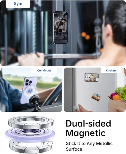 Miniatura 4 de SYNCWIRE Soporte magnético mejorado para anillo de teléfono MagSafe y MagSafe - [rotación de 360°] Soporte magnético para teléfono para automóvil