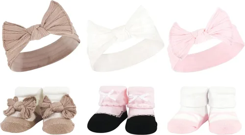 Miniatura 42 de Hudson Baby Conjunto de regalo de diadema y calcetines para niña Flor azul marino rosa