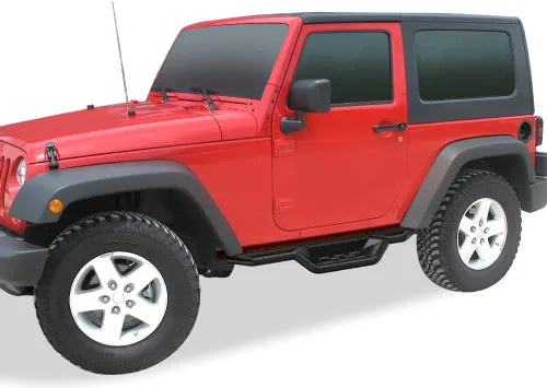 Miniatura 6 de APS Estribos tubulares negros de 6 pulgadas estilo desplegables Nerf compatibles con Jeep Wrangler JK 2007-2018 de 2 puertas