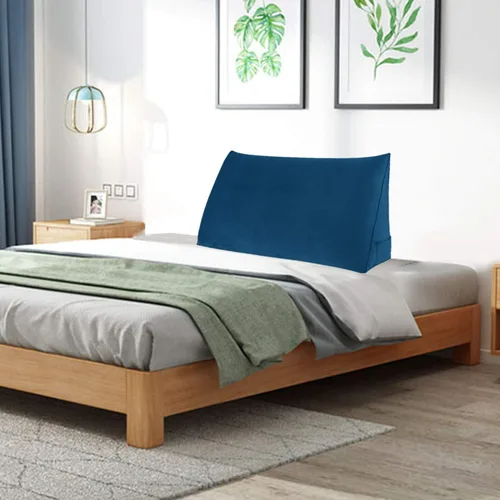 Miniatura 11 de Johnear Almohada triangular para cabecero, almohada de cuña de algodón y lino, almohada grande para respaldo de lectura para sofá y cama, soporte