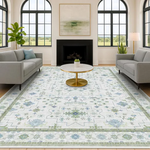Miniatura 164 de Alfombra Boho Negra para Sala de Estar - Alfombra de Área Lavable de 10x14 Pies, Alfombras de Comedor para Debajo de la Mesa, Alfombra Suave de Pelo