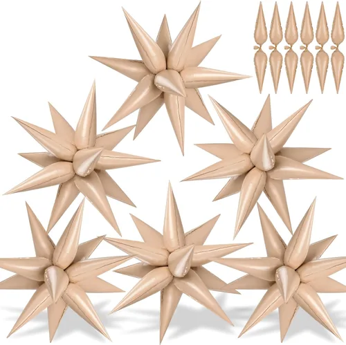 Miniatura 28 de 72 unidades de globos de estrella, grandes globos de cono de estrella metálicos de 26 pulgadas, globos de papel de aluminio de explosión colorida