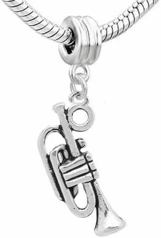 Miniatura 2 de Sexy Sparkles Abalorio de trompeta para pulsera de cadena de serpiente, Aleación de metal de zinc